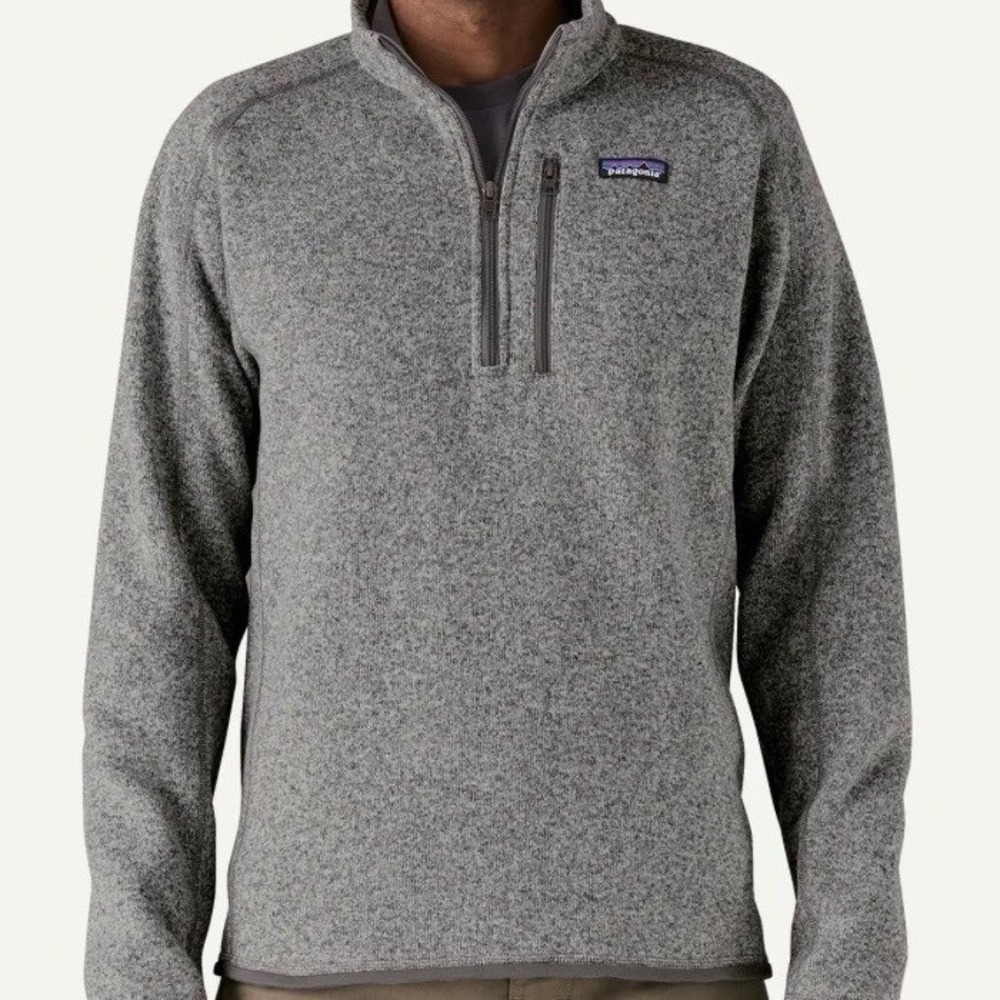 Patagonia Mens Quarter Sweater 1/4 Zip Fleece Pullover Size XL Stonewash Grey
